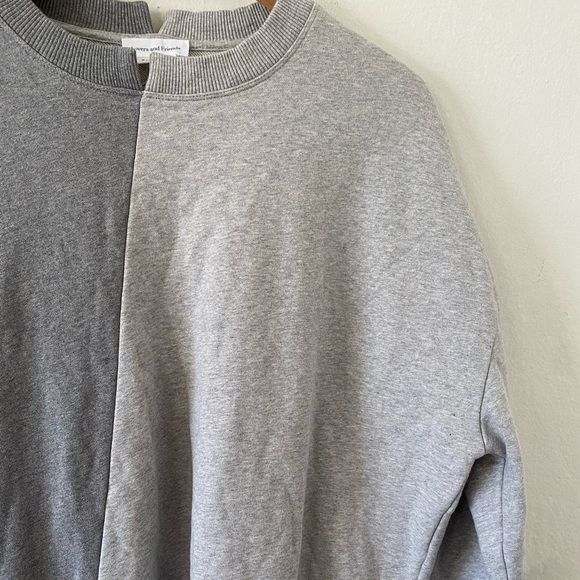 Lovers + Friends Oversized Gray Two Tone Colorblock Sweatshirt Dress Tunic - Picture 10 of 15